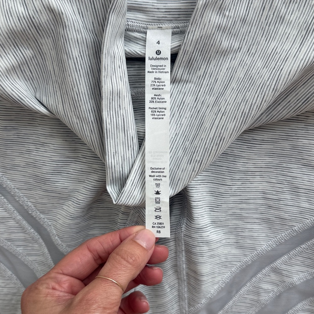 Lululemon Athletica Striped Gray Leggings - Picture 3 of 5